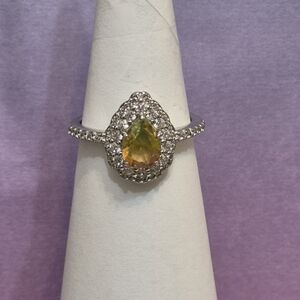 BP Silver Ring with Gold and Silver Teardrop Design